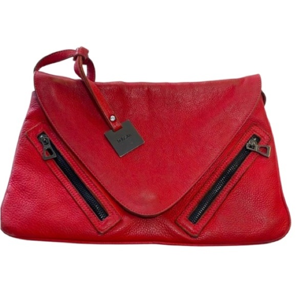 RUDSAK PEBBLED RED LEATHER CROSSBODY BAG HANDBAG MINI BAG - Picture 1 of 16